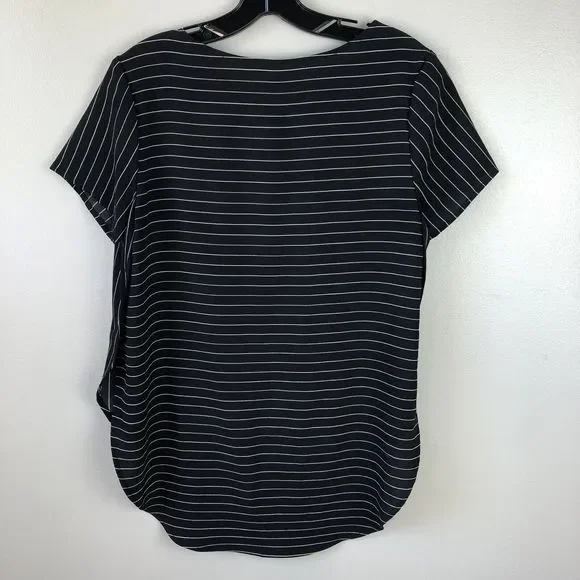 My Story Pocket Tee Womens S Short Sleeve Striped Hi-Lo Side Slits Lightweight - Picture 8 of 11
